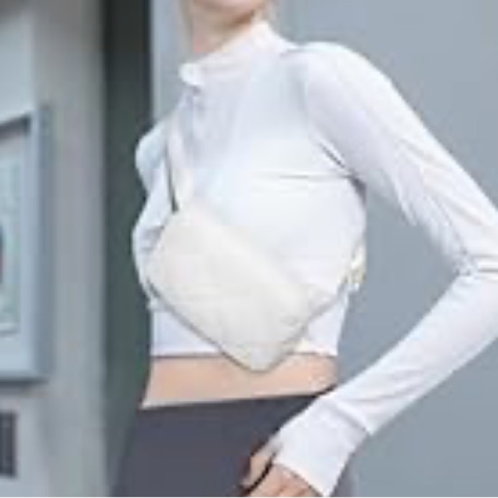 White Quilted Crossbody Adjustable Belt Bag New With Tags
